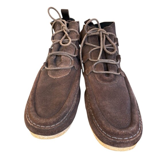 GUCCI SUEDE-WALLABEE DESERT BOOTS DARK-BROWN/w GUM SOLES MENS SIZE 11.5 D
